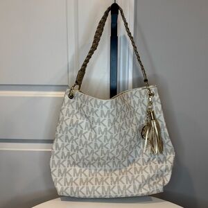 Michael Kors MK Logo Shoulder Bag w/ Tassel – Fair Condition